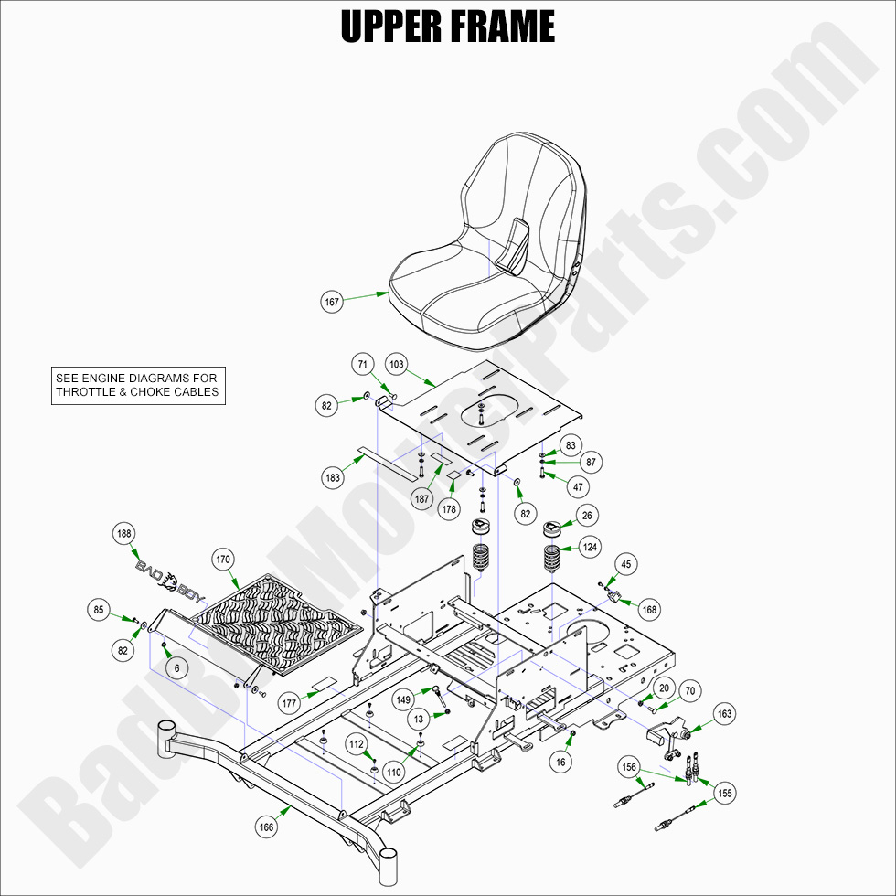 2961 - Bad Boy Mower Parts Lookup > 2022 > ZT Avenger > Upper Frame